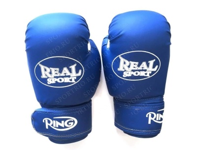 Перчатки для кикбоксинга REALSPORT RS212 12 унций, синий